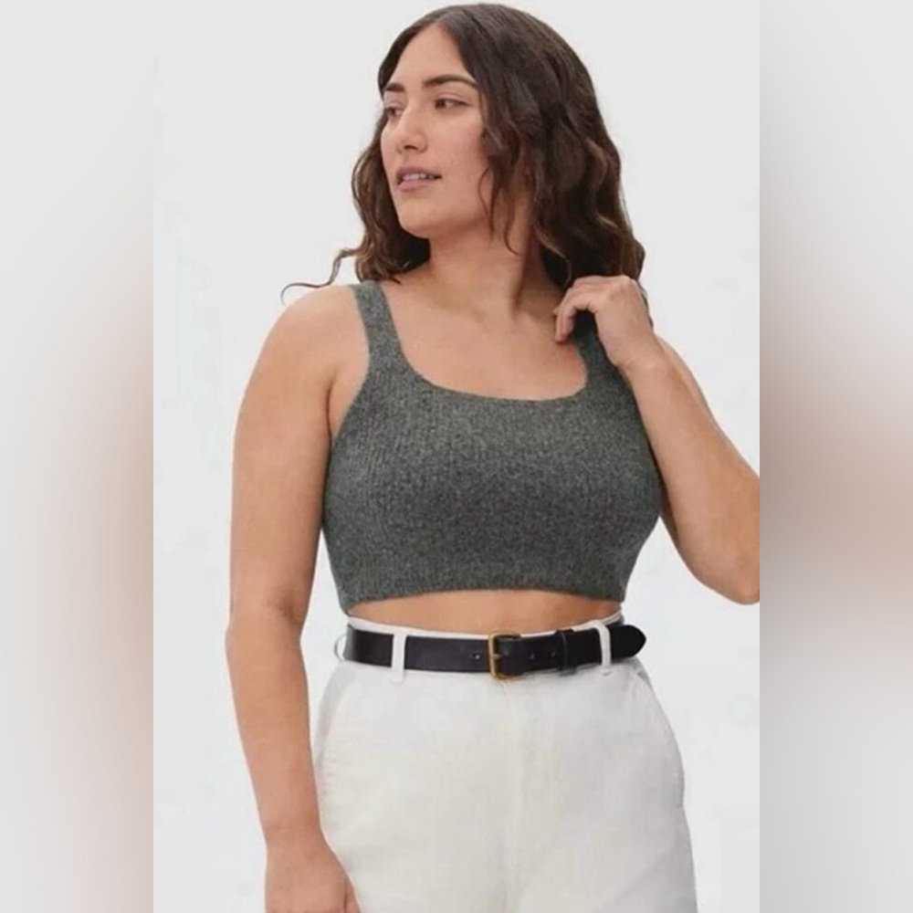 Everlane Revolve Women’s Cozy Stretch Crop Tank Top Shirt Wool Blend Small S